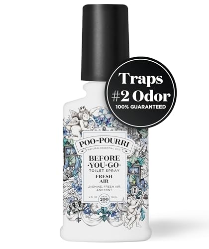 Poo-Pourri Before-You-Go Toilet Spray, Fresh Air, 4 Fl Oz, Up to 200 Uses, Bathroom Odor Deodorizer , Plant-Based with Essential Oils, for Home or Work, Jasmine, Fresh Air and Mint Scent - Image 3