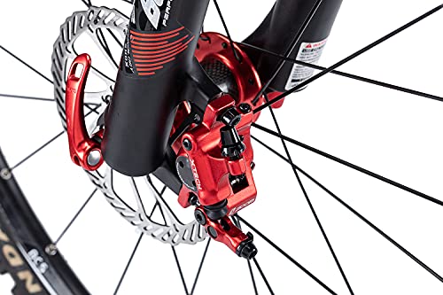 BUCKLOS Zoom HB-100 MTB Line Pulling Hydraulic Disc Brake Calipers Front + Rear, Aluminum Alloy Mountain Bike Hydraulic Disc Brake with is/PM Universal Caliper Adapter for XC Trail, e-Bike, Fat Bike