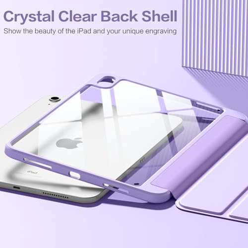 Image of Wenlaty Compatible with iPad (A16) 11th Generation Case 11 Inch 2025, for iPad 10th Generation Case 10.9 Inch 2022 with Pencil Holder, Trifold Stand Protective Clear Back, Auto Wake /Sleep, Lavender
