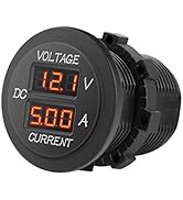 LED Digital Double Voltmeter- Round Panel Voltage Monitor For Car