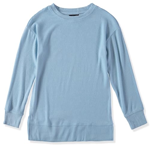 Girls 7-16 Long Sleeve Hacci Tunic Top (Horizon Blue, 10/12)