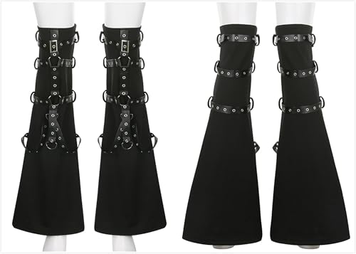Image of HeiBai Xiong Punk Leg Warmers Women Hippie Gothic Y2k Harajuku Goth