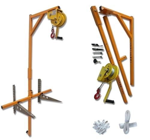 Air-Conditioning Outdoor Unit Hoist, Self-Locking Hand Winch + Bracket, High-Altitude Installation Tool Lift (Color : 5HP Thickened Bracket+10m Winch) (3hp Bracket+15m Winch)
