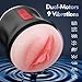 Adult Sex Toys Male Masturbator- Open Ended Powerful Vibration Pocket Pussy for Men, Male Stroker Vibrator Lifelike Vaginal Anal Blowjob Toy with 9 Modes, Plump and Soft Fleshy Realistic Masturbation