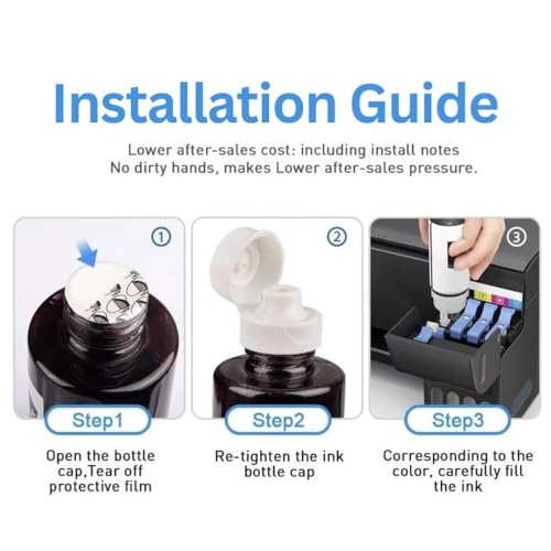 Greensky Refill Dye Ink for HP GT51 GT52 Compatible for HP Ink Tank 115, 310, 315, 319, 410, 415, 416, 419, 455, 500, 515, 530, 615, GT 5810, GT... - Image 5