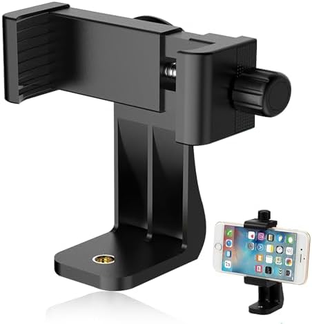 Générique Support Telephone trepied Adaptateur 360 Degrés Universel Portable Smartphone trépied Phone Compatible avec Smartphone Huawei Sam-Sung Galaxy Oneplus Xiaomi Oppo Noir