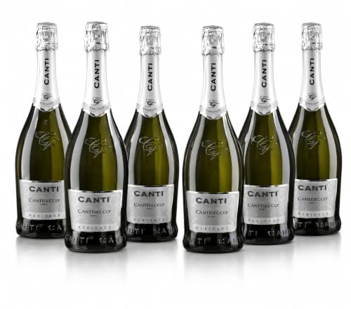 Canti Secco - Cuvèe White Dry Wine Italian Glera Grape Variety from Veneto Fruity and Floral Taste 6x750 ml