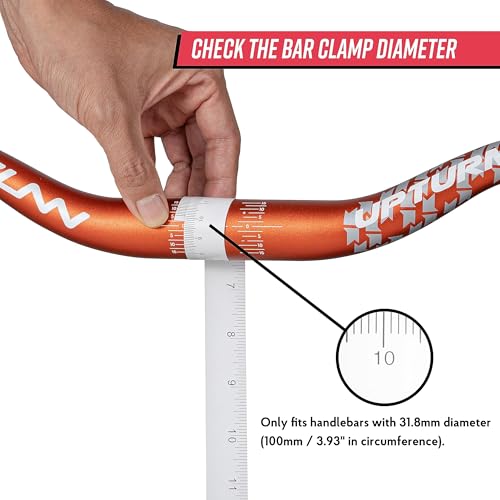 Funn Upturn Manubrio Da Mountain Bike Ad Alta Alzata Con Morsetto Da 31.8Mm E Larghezza 785Mm, Manubrio Rialzato In Lega Durevole E Leggero Per Mtb E Bmx, Alzata Di 75Mm Manubri Mtb (Arancione) - 6
