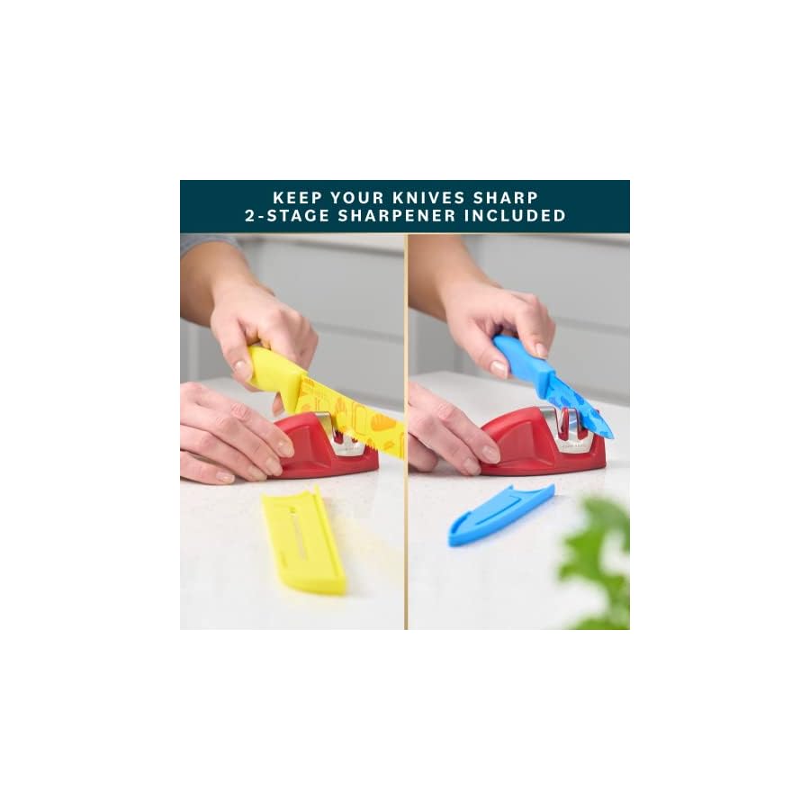 Home-Hero-Rainbow-Knife-Set-Kitchen-Knife-Set-11-pcs-Knives-Set-for-Kitchen-Kitchen-Knife-Sets-Knife-with-Sheath-Butcher-Knife-Set-Colorful-Knife-Set-Cooking-Knife-Set-Cutting-Knifes-Set Home Hero Kitchen Knife Set with Sheath Covers - High Carbon Stainless Steel Kitchen Knives with Ergonomic Handles & Ceramic Coating, Nonstick Ceramic Knife Set with Chef Knife (11 Pcs - Rainbow)