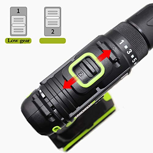 QHYXT 20-V-Akku-Bohrmaschine, Elektro-Bohrschrauber, 3/8-Zoll-Schnellspannfutter aus Metall, 2-Gang-Einstellung, 15 + 1… – Bild 4