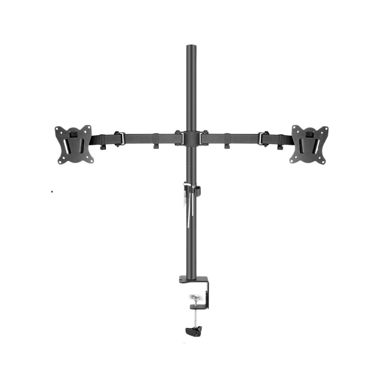 Support de moniteur en acier avec charge 12kg et fixation double pince et oeillet