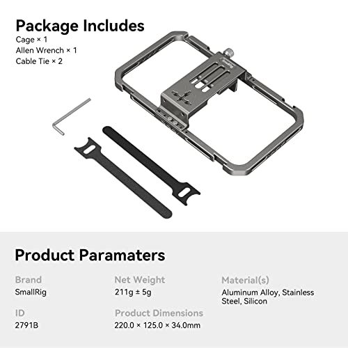 Image of SmallRig Universal Smartphone Video Rig for iPhone 17 16 15 14 for Samsung, Filmmaking Vlogging Rig Aluminium Alloy Phone Video Cage Grip with Cold Shoe Mount for Videomaker Videographer