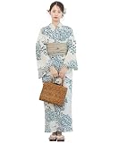 [SOUBIEN] ソウビエン 浴衣 2点 セット floro レディース (浴衣/兵児帯) フリーサイズ 夏雨の紫陽花×亜麻色 ykt10298-obs10029