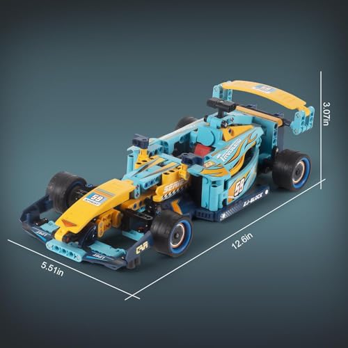 Image of Chocozone Pull Back Race Car Model Building Set, Formula One Speed Champion Car Building Block Toys for 10+ Years Old Boys Girls & Adult - 635PCS