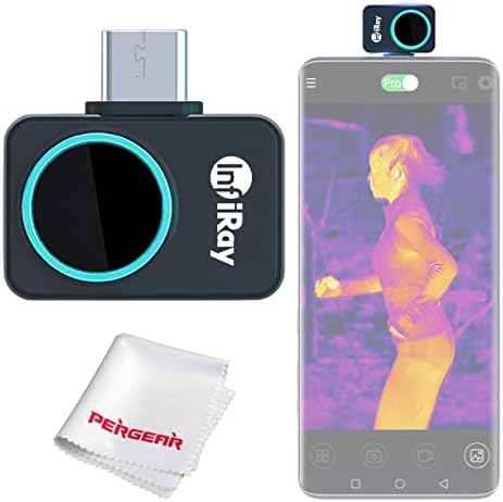 InfiRay Xinfrared P2 Thermal Camera for Android Smartphones, Smallest Imager Infrared Imaging Camera, 9g Fully Metal Body, 256X192 IR Resolution, Night Vision Go APP Installation( Android Only)