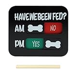 Vvluvva Dog Feeding Reminder Chart with AM PM Slider Tracker, Magnetic Pet Feeding Schedule Board for Fridge, Acrylic Have We Been Fed Sign to Prevent Overfeeding for Dogs and Pets