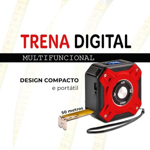 Medidor a Laser Digital Multifuncional Alcance de 50m Vermelha