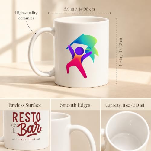 Taza de cerámica para café con logo personalizado 11 oz miniatura 2