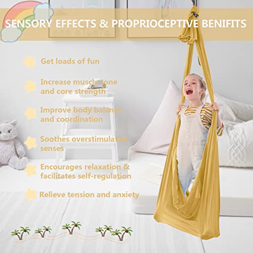 Sensory Swing Therapy Swing For Kids With Special Needs Cuddle Swing Indoor Outdoor Kids Swing, Adjustable Hammock Strap Accessories For Children With Autism, Adhd And Sensory Processing Disorders #TOP1