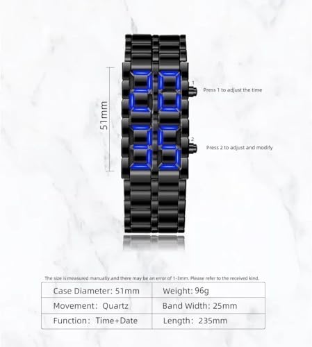 MASTOP Full Metal Digital Lava Watch Black Blue - Image 7