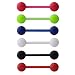 Ruifan 14G 16mm Assorted Bright Color Flexible Acrylic Shaft Straight Tongue Rings Barbells or Nipple Piercings Pack of 6