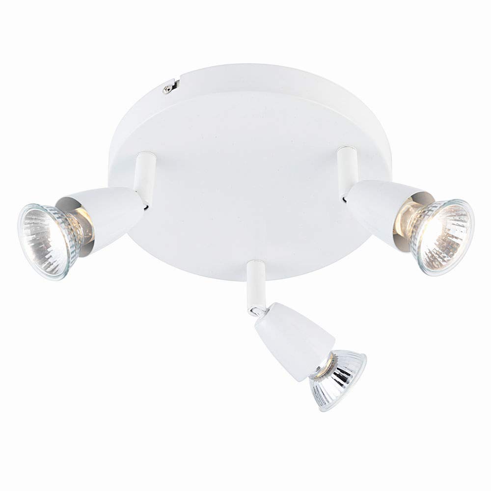 Betta Lighting Gloss White Ceiling 3 Light Spotlight Fitting Fully Adjustable Led Compatible Dimmable