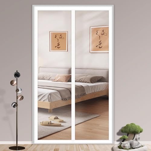 Cortina de Puerta Magnética con Aislamiento Térmico,Cortina Magnética Térmica Aislante Frio y Calor per Puerta Cortina Invierno Autoabsorbente Transparente (100x180cm)