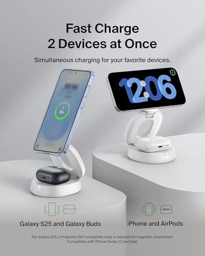 Belkin Qi2 15W Wireless Fast Charging Station, 2 in 1 iPhone Charger - image 2