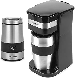 Salter COMBO-4460 Coffee Maker to Go Personal Filter Coffee Machine with Electric Grinder