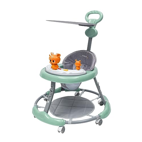 Andador para bebé con 6 ruedas, para niños de 6 a 18 meses, color verde