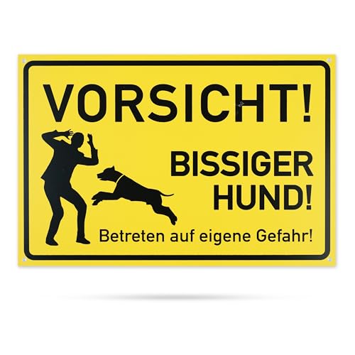Warnaufkleber 'Bissiger Hund Vorsicht' – 10,5 X 10,5 Cm, Schwarz/weiß, Witterungsbeständig
