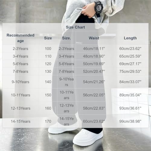 Boys Wide Leg Sweatpants Casual Baggy Elastic Waist School Jogger Pants - image 4