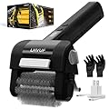 Electric Grill Brush, Grill Cleaner with LED Light, with 800 RPM Motor, 304 Removable Stainless Steel Brush Head, Cordless & Type-C Rechargeable for BBQ, Heavy Duty Grill Cleaning Tool (Black)
