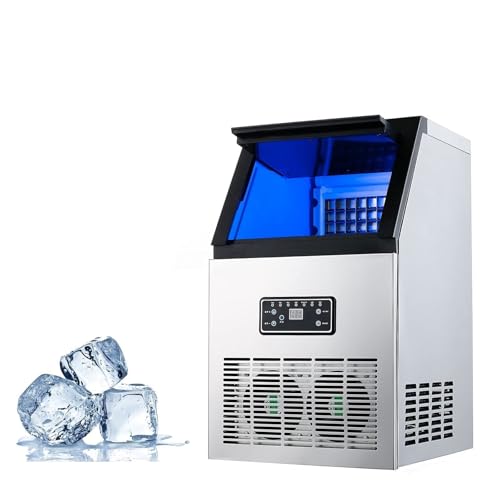 XINGLUOY Automatic portable free standing ice maker, commercial ice maker, 60 kg/24 hours, self cleaning ice maker