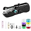 Máquina de coser portátil de mano para principiantes – Mini máquina de coser de mano para adultos – Pequeña máquina de coser inalámbrica para ropa de viaje en el hogar, tela de bricolaje
