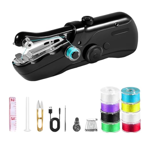 Portable Handheld Sewing Machine for Beginners - Mini Hand Held Sewing Machine for Adults - Small Cordless Stitching Machine for Home Travel