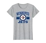 Winnipeg Jets Stripe Gray Officially Licensed T-Shirt, Women, Heather Grey, Large