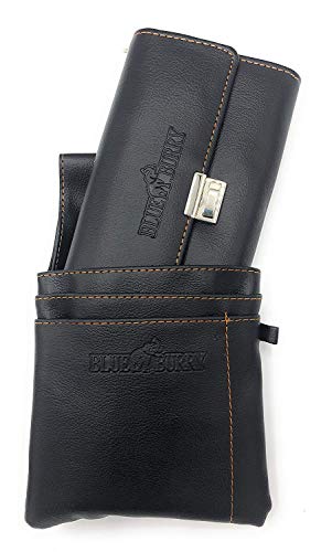 Blue Burry Unisex Kellnerbörse mit Kette und Holster Kellnertasche Kellnerportemonnaie Taxibörse Damen Herren (schwarz)
