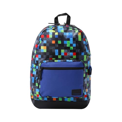 TOTTO - Mochila para Ordenador Portátil de 14 Pulgadas, Modelo Tocax, 2 Compartimentos, Bolsillo con Organizador y Porta Móvil, Bolsillo Botella, Espaldar Ergonómico, Estampado Glichu Multicolor