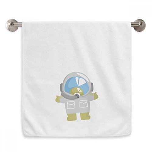 Serviette univers alien et astronaute blanche 33x74 cm en coton doux - 2