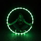 GlowCity LED Hula Hoop 36 inch Glow in The Dark Fitness Dance Workout Exercise Light Up Hula Hoop for Kids and Adults - Lime Green