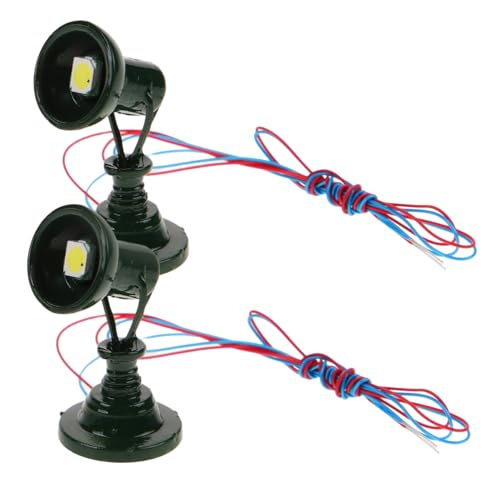 TEHAUX 2pcs Mini Signal Lamp for Model Trains Sturdy Stainless Steel Signal Light Model Railways Decor DIY Railroad Landscape Lighting