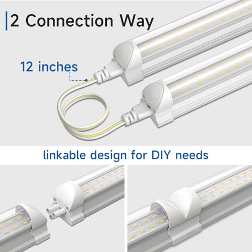 Image of SHINESTAR 4FT Led Shop Lights, 40W 5000LM 5000K LED Shop Light Super Bright 75% Energy-Saving Linkable T8 Light Tube Integrated Fixture for Workshop Garage Basement, 4 Pack