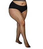 ANNTXL Plus Size Fishnet Tights Mesh Stockings Woman's Pantyhose Hosiery High Waist-Medium Mesh
