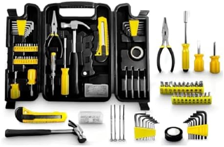 Kit de Ferramentas 200 Peças, com Maleta Rígida, Martelo, Alicate...