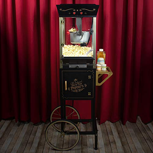 Nostalgia-Popcorn-Maker-Professional-Cart-8-Oz-Kettle-Makes-Up-to-32-Cups-Vintage-Movie-Theater-Popcorn-Machine-with-Interior-Light-Measuring-Spoons-and-Scoop-Black