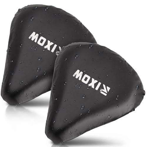 RIXOW Lot de 2 Housses de Selle de Vélo Imperméables, Housse de Pluie pour Siège de Vélo Ripstop, Protection de Selle de Vélo élastique pour VTT, Vélo de Trekking, Vélo de Route (Grand)
