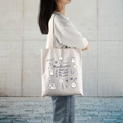 TIIMG Montessori Educators Gift A Method A Mindset A Mission Early Education Gift Montessori Guider Tote Bag 6