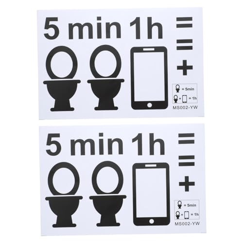 RORPOIR 2Sheets Toilet Seat Warning Decal Removable Bathroom Sign Stickers Decorative Toilet Decor for Restroom Easy to No for Public Toilets and Home Use