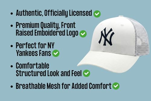 Gorra Trucker Sports Blanca y Azul con Logo NY Ajustable miniatura 6